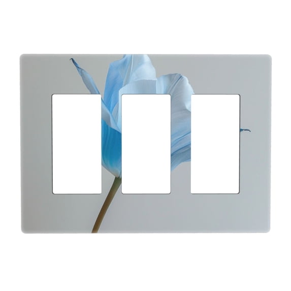 Blue Tulip Switch Cover Decorative Wall Plate 3-Gang Screwless Standard Size