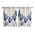 thumbnail image 1 of Blue Tulip Window Curtains Panels with Silver Grommet, Rustic Spring Floral Summer Botanical Kitchen Cafe Curtain Draperies Window Treatment Set for Living Room/Bedroom/Laundry Room/Bathroom, 84x45, 1 of 9
