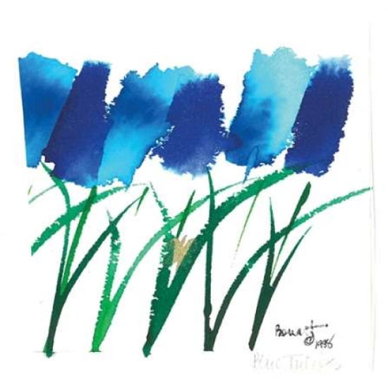 Blue Tulips Canvas Art - Beth Bonart (24 x 24)