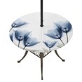 thumbnail image 1 of Blue Tulips Floral Round Outdoor Tablecloth with Umbrella Hole Zipper, Spring Farmhouse Elegant Flowers Elastic Fitted Table Cover, Waterproof Table Cloth for Patio Picnic Party Fits 36"-44", 1 of 9