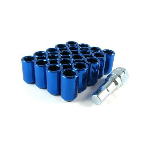 Blue Tuner Acorn 12x1.25 Lug Nut Kit 16 Pc Set with Key