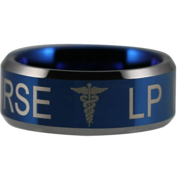Blue Tungsten Licensed Practical Nurse New Logo Ring