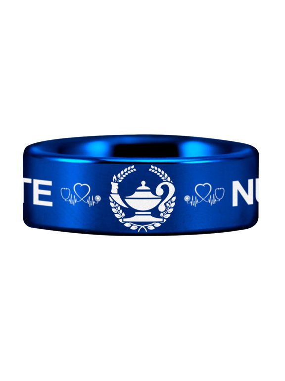 Blue Tungsten Nursing Lamp Graduation Ring