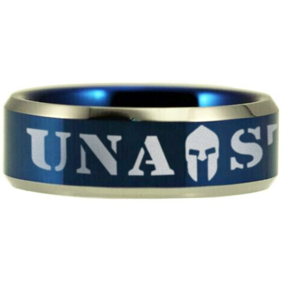 Blue Tungsten Plain Una Stamus Police Ring