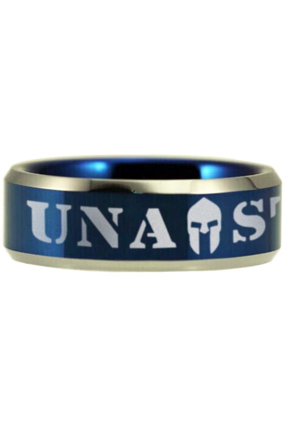 Blue Tungsten Plain Una Stamus Police Ring