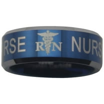Blue Tungsten Registered Nurse Ring