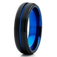 thumbnail image 1 of Blue Tungsten Wedding Ring,Black Tungsten Wedding Ring,Tungsten Carbide,6mm Wedding Ring,Anniversary Ring,Blue Ring, 1 of 3