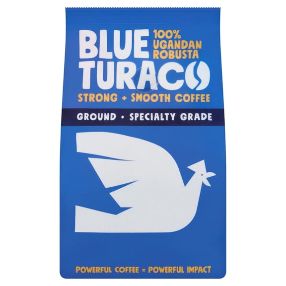 Blue Turaco Coffee Ground 100% Specialty Ugandan Robusta 227g, Imported from Britain