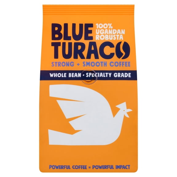 Blue Turaco Coffee Whole Bean 100% Specialty Ugandan Robusta 227g, Imported from Britain