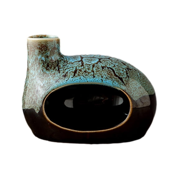 Blue Turquoise Ceramic Small House Palo Santo Holder Incense Censer Ash Catcher For Wood Sticks Cones Sage Smudge Home Decor
