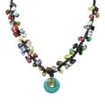 thumbnail image 1 of Blue Turquoise Round Harmony Mix Stone  Necklace, 1 of 3