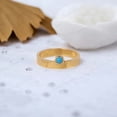 thumbnail image 1 of Blue Turquoise Solitaire Ring Bezel Set Stacking Ring December Birthstone Bridal Ring Unique Custom Gift Ring Yellow Gold Handmade Jewelry, 1 of 4