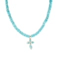 thumbnail image 1 of Blue Turquoise on the Cross Pendant Necklace, 1 of 5