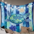 thumbnail image 1 of Blue Turtle Coastal Large Tapestry for Bedroom Wall Hanging Tapestry, Nautical Beach Summer Sea Retro Ceiling Backdrop Tapestries Poster Blanket Wall Decor for Teens Room Living Room Dorm 100" x 59", 1 of 8