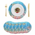 thumbnail image 1 of Blue Turtle Coastal Round 13 Inch Placemats Set of 6, Nautical Summer Beach Coral Octopus Jellyfish HeatResistant Non Slip Place Mats for Dining Table, Wipeable Kitchen Table Mats for Housewarming, 1 of 9