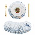 thumbnail image 1 of Blue Turtle Coastal Round 13 Inch Placemats Set of 8, Beach Starfish Nautical Coral Ombre HeatResistant Non Slip Place Mats for Dining Table, Wipeable Braided Kitchen Table Mats for Housewarming, 1 of 9