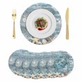thumbnail image 1 of Blue Turtle Coastal Round Placemats Set of 6, Braided Polypropylene Place Mats, Summer Beach Ocean Starfish Coral Washable Table Mats for Kitchen Dinner Holiday Wedding Party Coffee Table Decor 15", 1 of 9