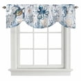 thumbnail image 1 of Blue Turtle Coastal Tie Up Valance Curtains for Windows, Kitchen Curtains Window Treatments, Octopus Summer Beach Coral Starfish Seahorse Short Window Valances for Bedroom Bathroom Cafe 42"x12", 1 of 8