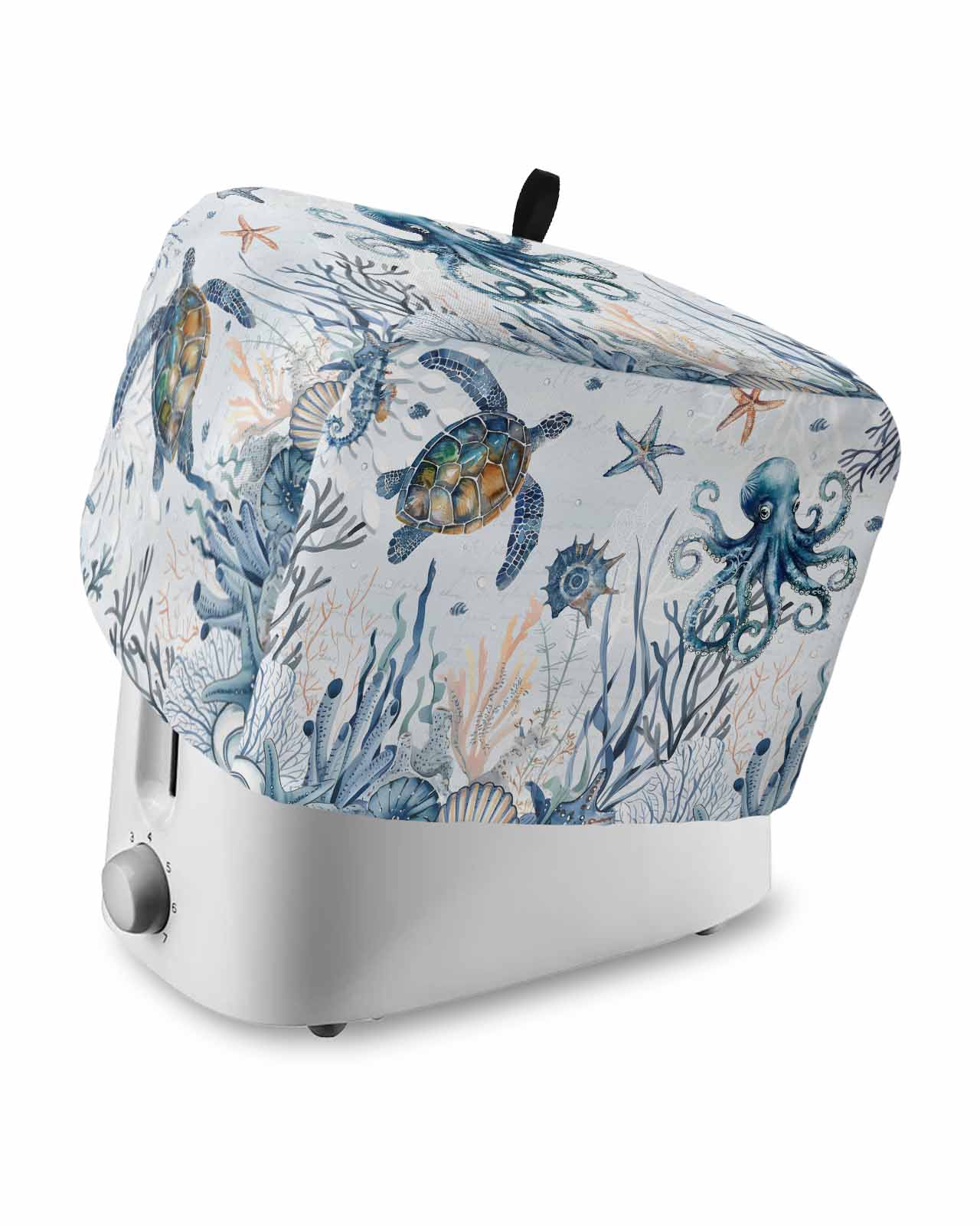 Turtle Computer Dust Cover Blue Turtle Coastal Toaster Cover 4 Slice, Large Kitchen Appliance ...