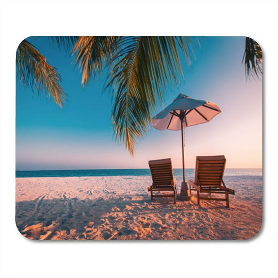Blue Twilight Beach Idyllic Tropical Landscape of Summer Vacation Mousepad Mouse Pad Mouse Mat 9x10 inch