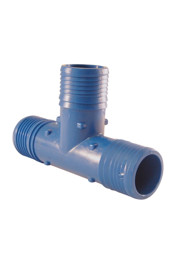 Blue Twisters 4814406 1 in. Insert x 1 in. Dia. Insert Polypropylene Tee, Blue