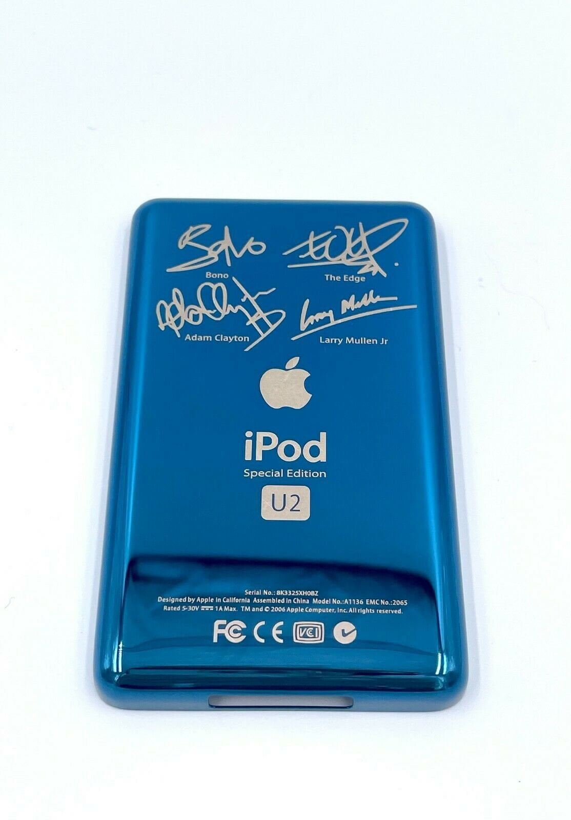 Blue U2 Edition iPod Classic 5th 6th 7th Thin Back Bottom