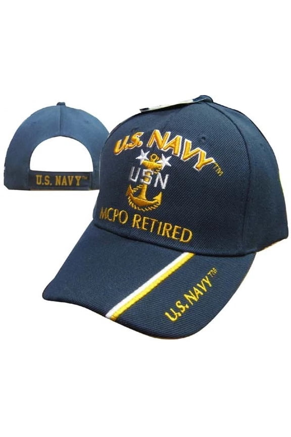 Blue US Navy MCPO Master Chief Petty Officer Retired Hat Ball Cap Veteran