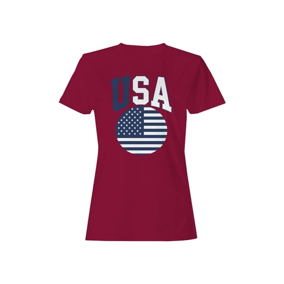 Blue USA Flag Graphic Women's T-shirt