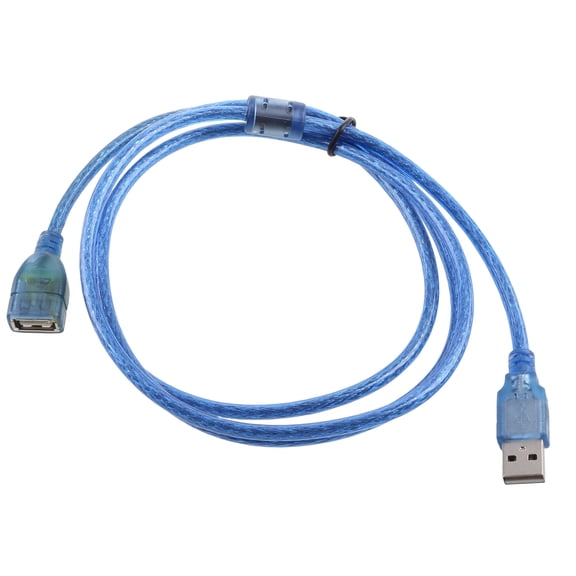 Blue USB 2.0 5Ft 1.5m New Clear Extension Male To Female Cable Connector