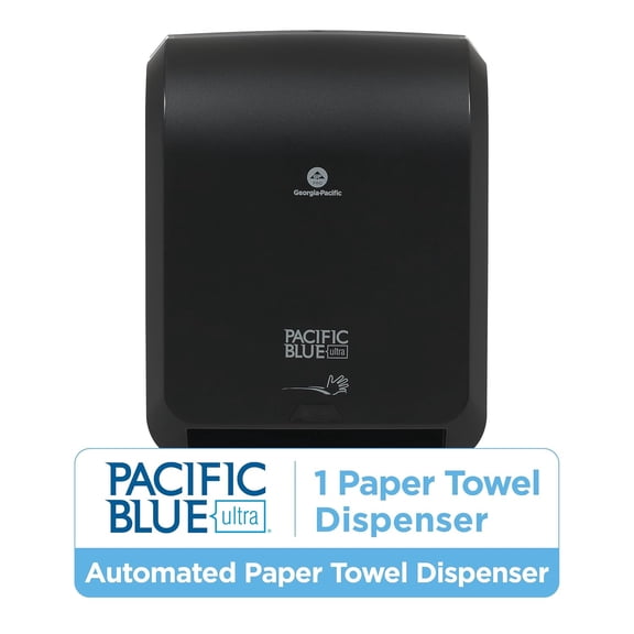 Blue Ultra 8 Inch High-Capacity Automated Touchless Paper Towel Dispenser by GP PRO Black Commercial Restroom Fixture