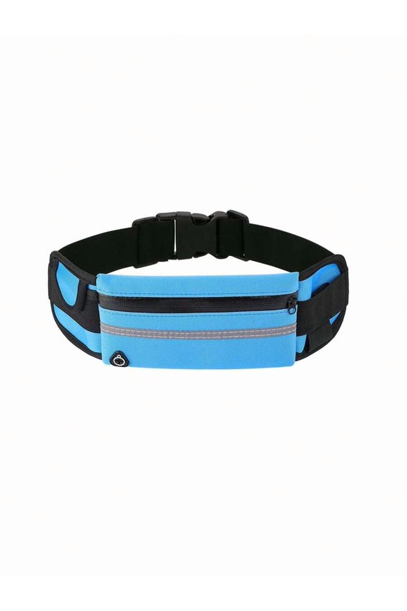Blue Ultra-Thin Anti-Theft Waist Pack With Reflective Stripe For Running
