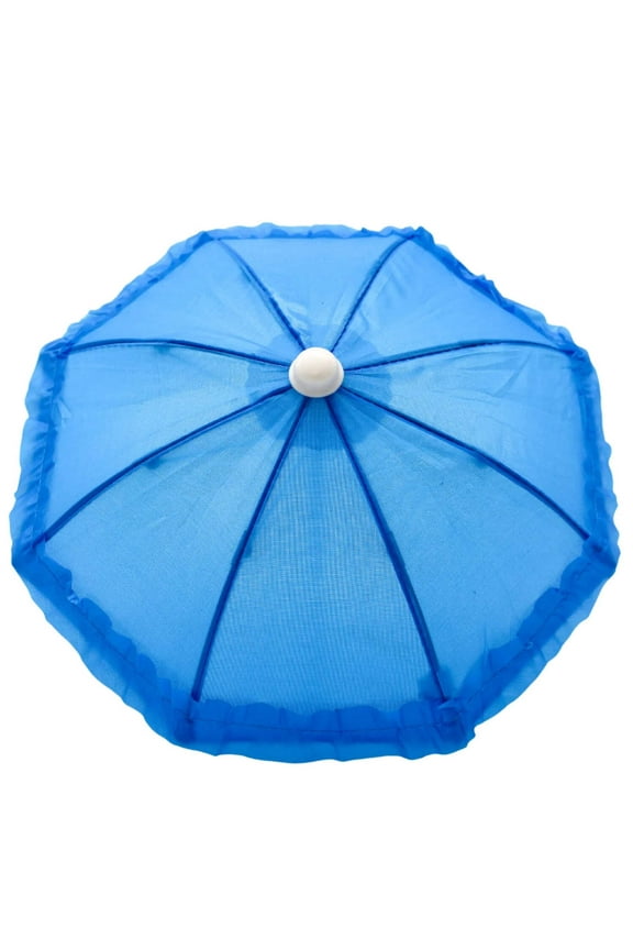 Blue Umbrella with Ruffle 5" (Each)Mini Umbrella,Decoration, Parasol Vintage, Adult, Bridal, Mardi Gras, Decorative, Design, Party, Photo, Wedding