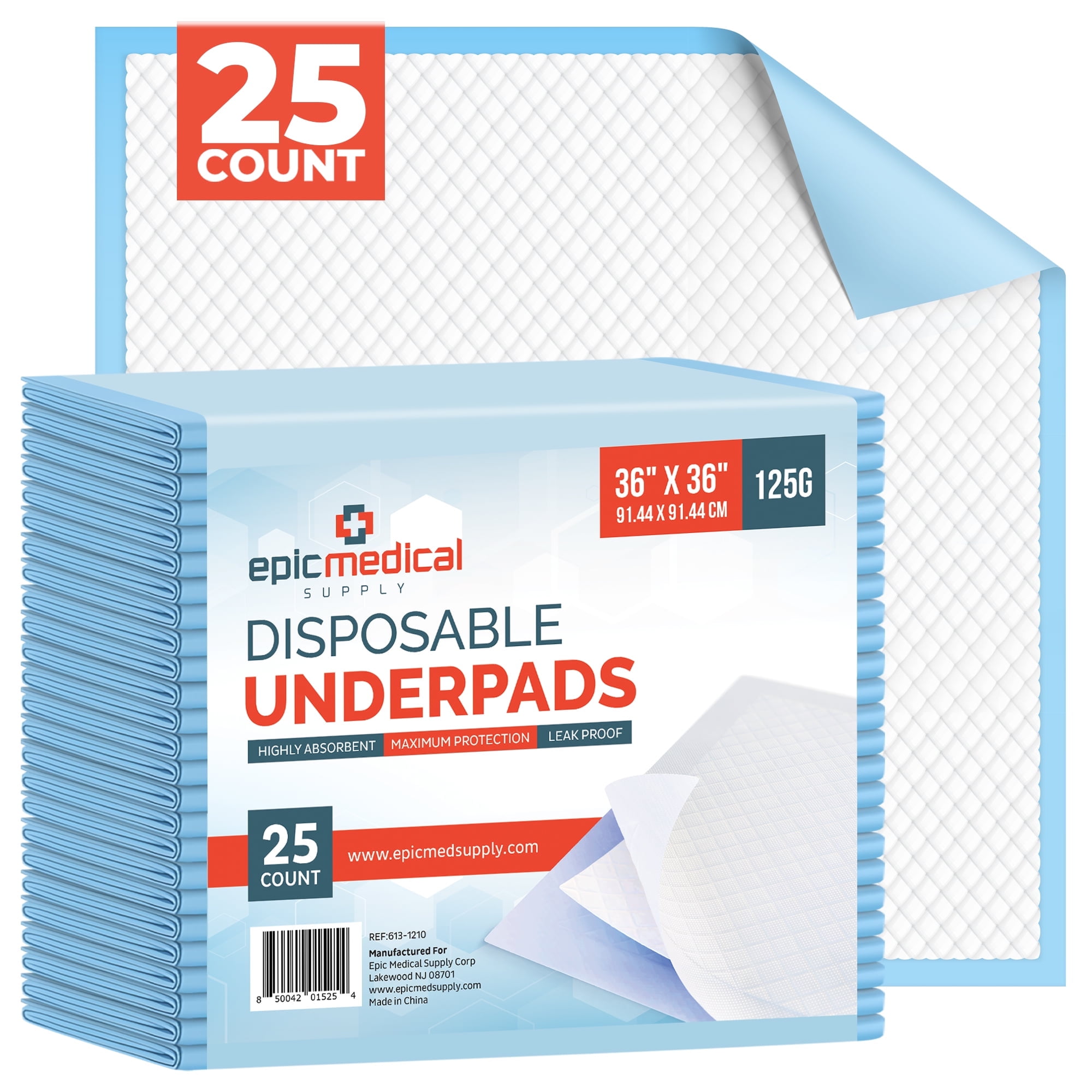 Blue Underpads Pads 36” x 36” Disposable Adult, Elderly Senior, Kid ...