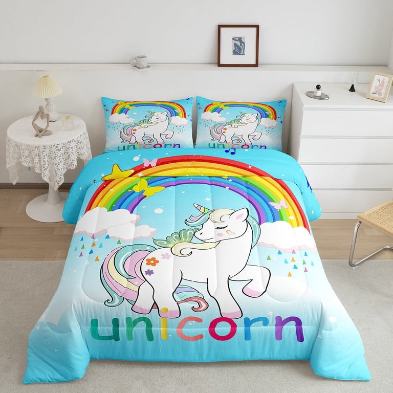 Cute Rabbits Unicorn Riding A Bicycle Cartoon Sticker