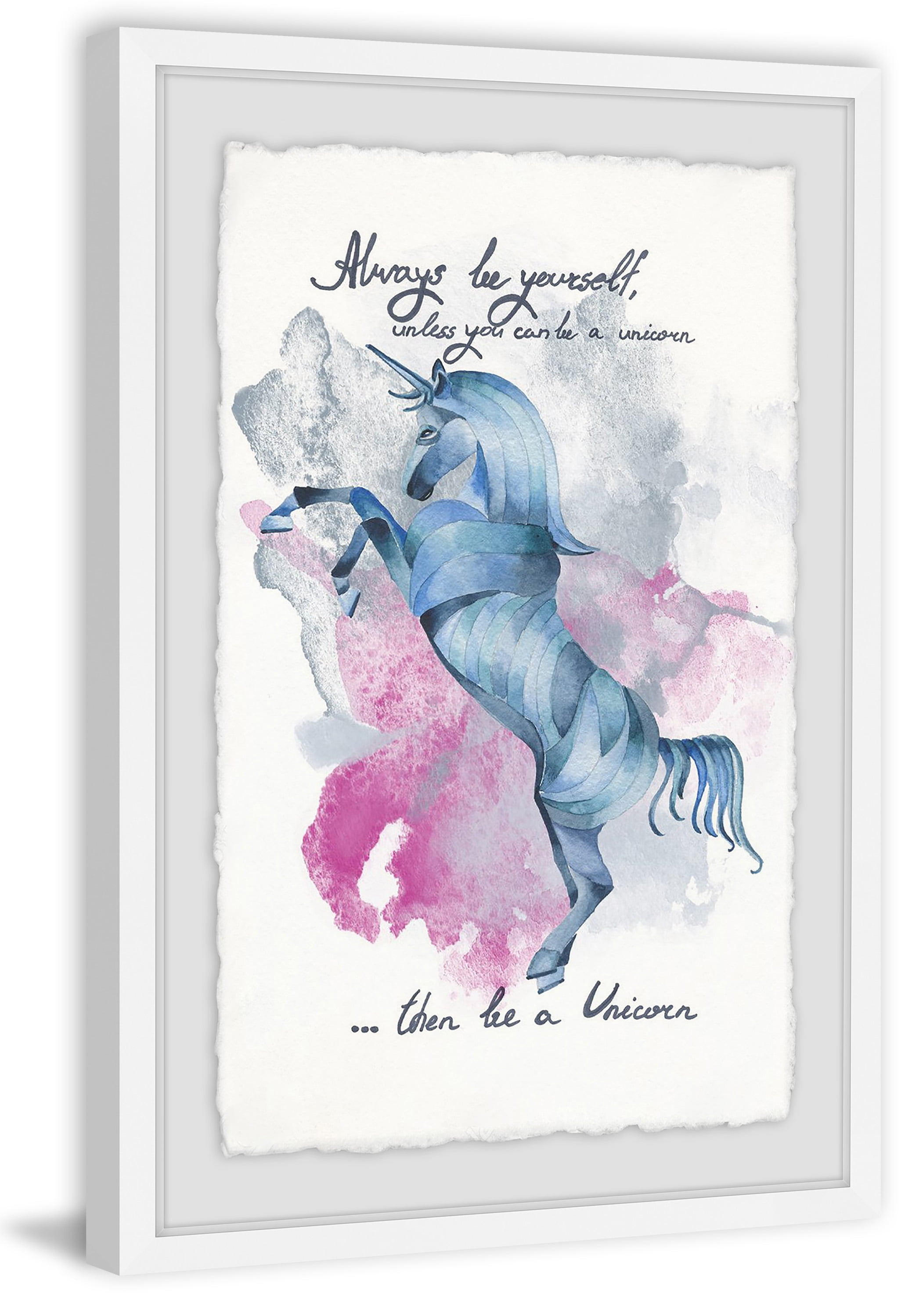 Blue Unicorn II Framed Painting Print