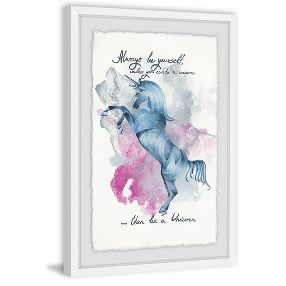 Blue Unicorn II Framed Painting Print