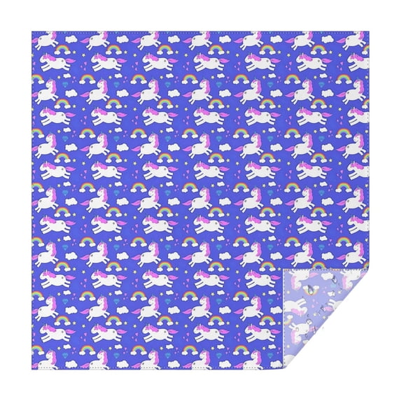 Blue Unicorn Rainbow Pattern Square Tablecloth,Waterproof Square Table Cover,Wipeable Spillproof Washable Table Cover for Home Kitchen Party Decor 60"x60"(152x152cm)