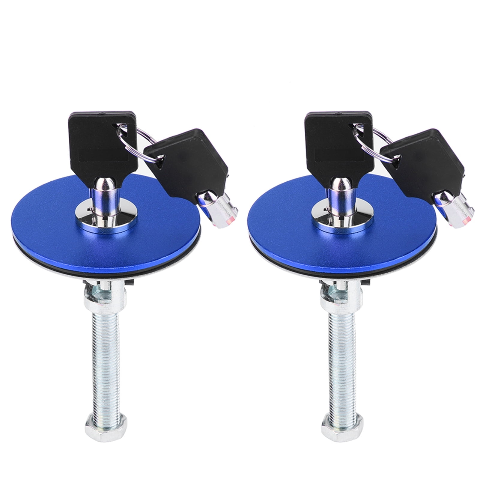 Blue Universal Car Engine Hood Lock Kit Safety Latch Pin Key Cover