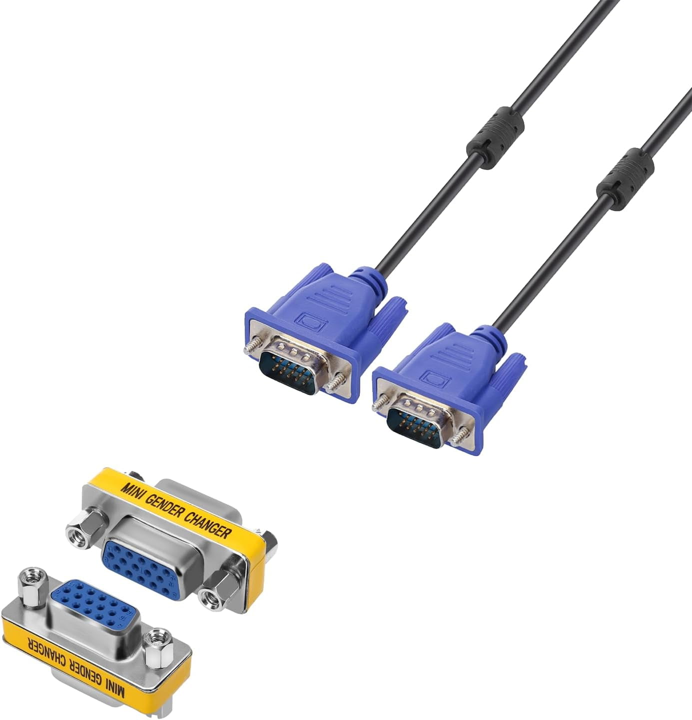 Blue VGA Cable 15 Pin Male to Male Plug Computer Monitor Cable Wire