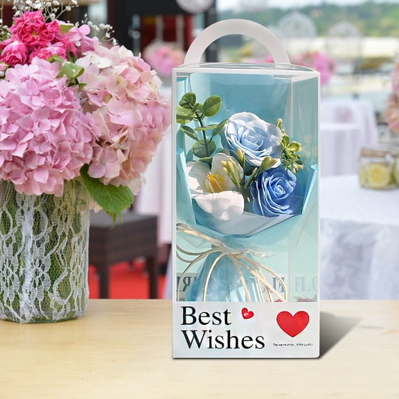 Blue Valentine’s Soap Flower Arrangement, Unique Gift for Him or Her, Bath & Body Gift for Friends, or “Something Blue” Wedding