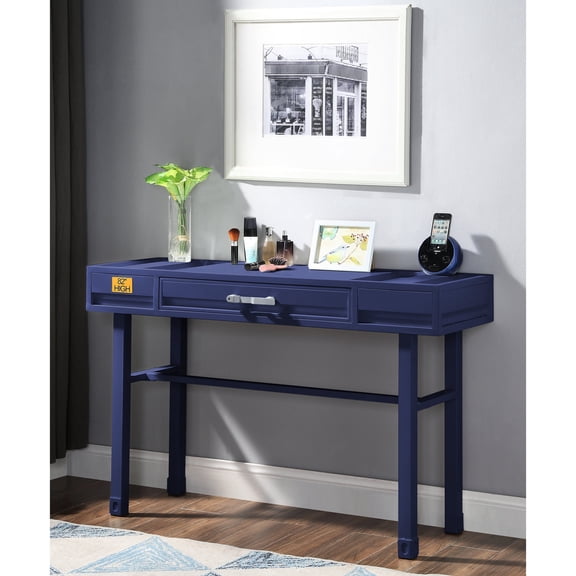 Blue Vanity Desk with Ball Bearing Drawer / Functional and Stylish Storage
