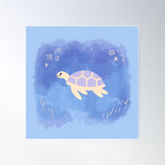 Blue Vector Animal Square Pillow Poster Wall Art, Modern Wall Decor For Living Room Bedroom, 30x30 UNFRAMED