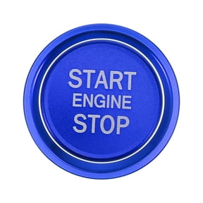 Blue Vehicle Car Start Stop Switch Button Cover Trim with Ring Kit for Audi A4L A6L Q5 A5 A7