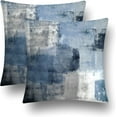 thumbnail image 1 of Blue Velvet Abstract Pillow Covers Set of 2 Modern Accent Navy Gray Throw Pillow Cover Soft Elegant Decorative Couch Cushion Cover for Bed Living Room Outdoor Sofa Pillowcases 18x18 Inches, 1 of 6
