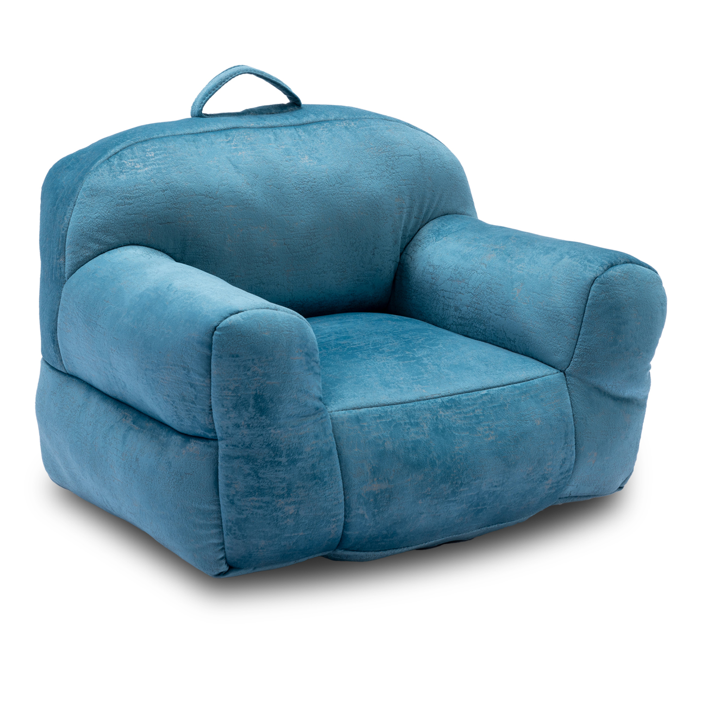 Blue Velvet Bean Bag Chair for Kids, Comfortable Memory Sponge Stuffed