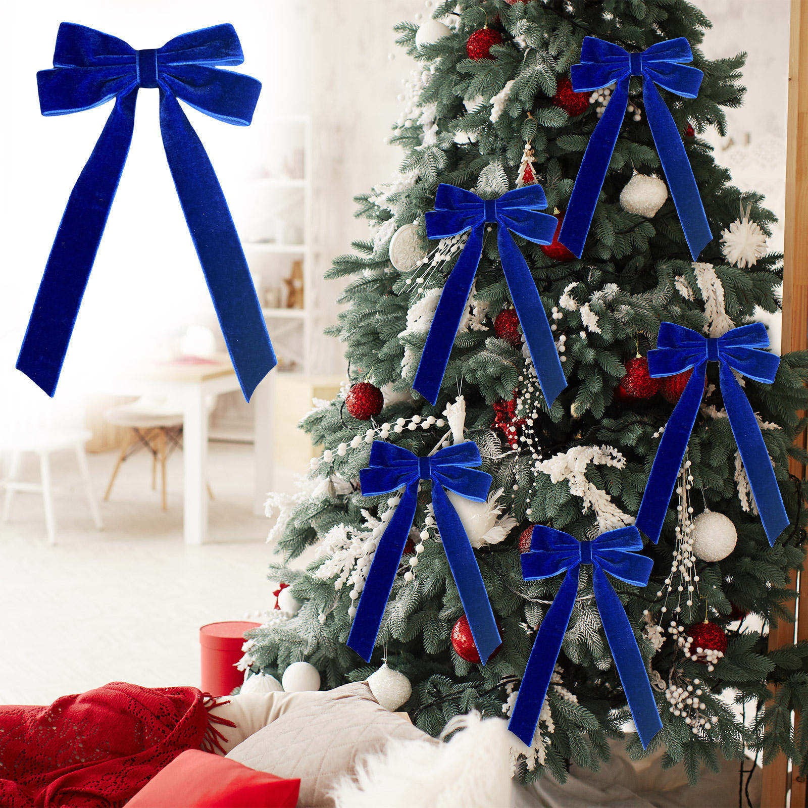 8 Stuks Roségouden Kerstboomstrikken Decoratie voor