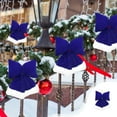 thumbnail image 1 of Blue Velvet Christmas Bows for Tree,Christmas Ornaments Bows,Velvet Bows Decoration for Christmas Tree,Christmas Bows for Wreaths,Velvet Bow Pendant Decoration Window Christmas Tree Decoration, 1 of 9