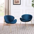 thumbnail image 1 of Blue Velvet Living Room Chair / Enhance Dining Aesthetics, 1 of 2
