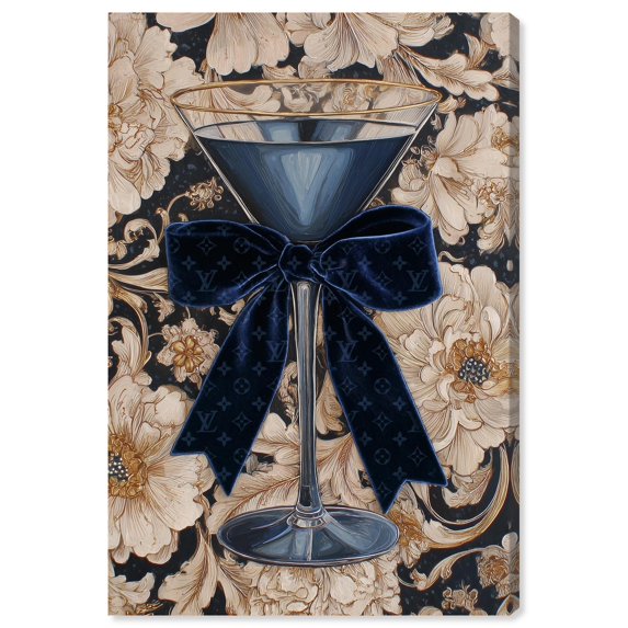Blue Velvet Martini Canvas Print Glam Wall Art by Art Remedy, Gallery Wrapped, 10 x 15