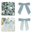 thumbnail image 1 of Blue Velvet Ribbon Christmas Bow 5 Inch Premade Antique Blue Bows for Christmas Tree Hanging Decorations Gift Wrapping Wreaths Crafts Outdoor Indoor Home Decor Wedding Pack of 12, 1 of 9